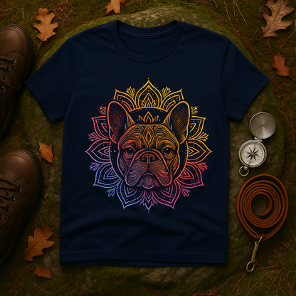 Bohemian French Bulldog Tee, Dog Lover Gift, Mandala Art T-Shirt, Unisex Graphic Top, Cute Pet Owner Apparel, Casual Statement Shirt
