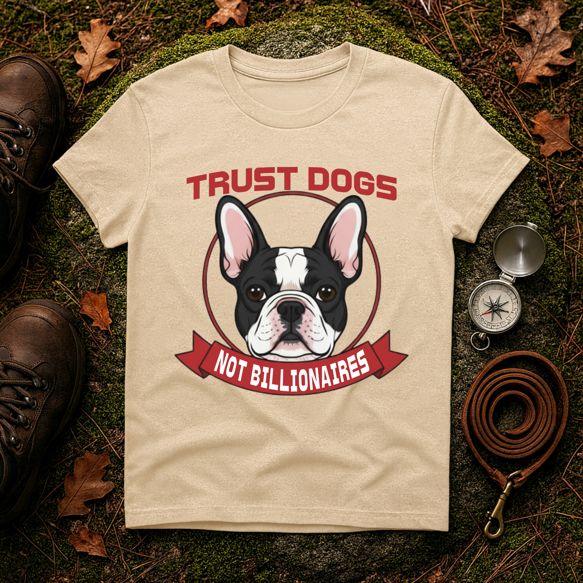 Trust Dogs Not Billionaires French Bulldog T-Shirt