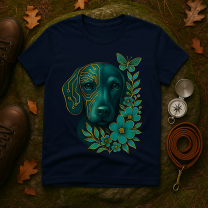 Artistic Dog Lover T-Shirt, Gift for Pet Owners, Nature-Inspired Tee, Birthday Gift, Casual Wear, Unisex Softstyle Tee