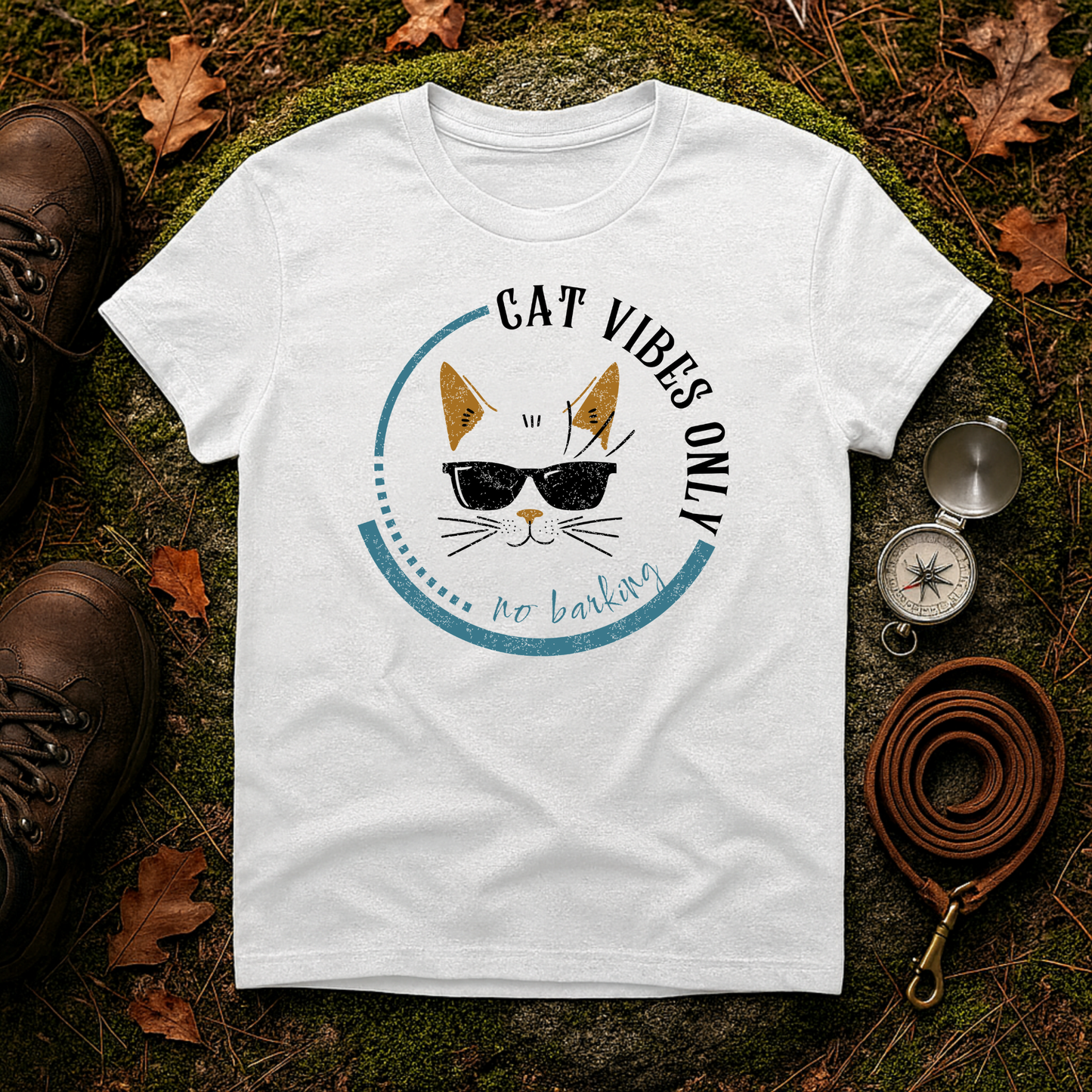 Cat Vibes Only Tee – Funny Cat Lover Shirt, No Barking