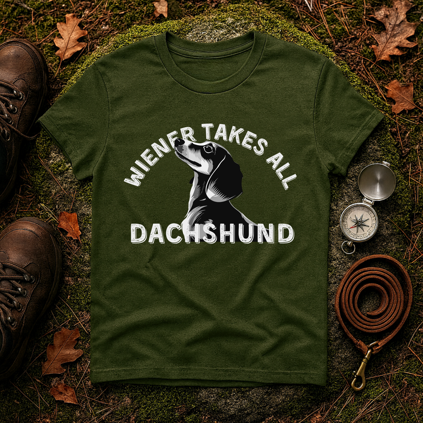 Funny Dachshund Shirt – Wiener Takes All T-Shirt