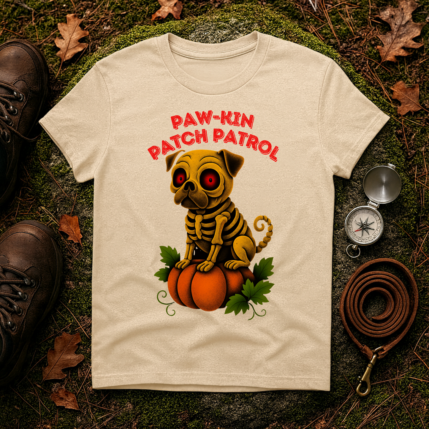 Paw-kin Patch Patrol Pug Halloween Dog Lover T-Shirt
