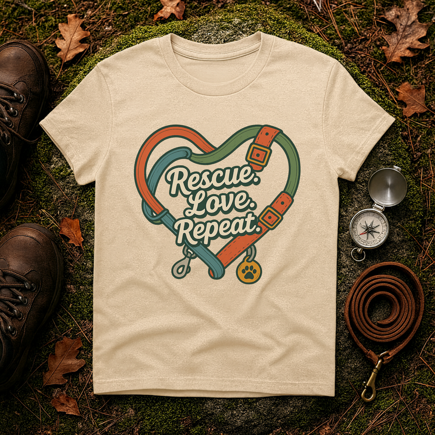 Rescue Love Repeat Tee – Adopt Don't Shop Shirt