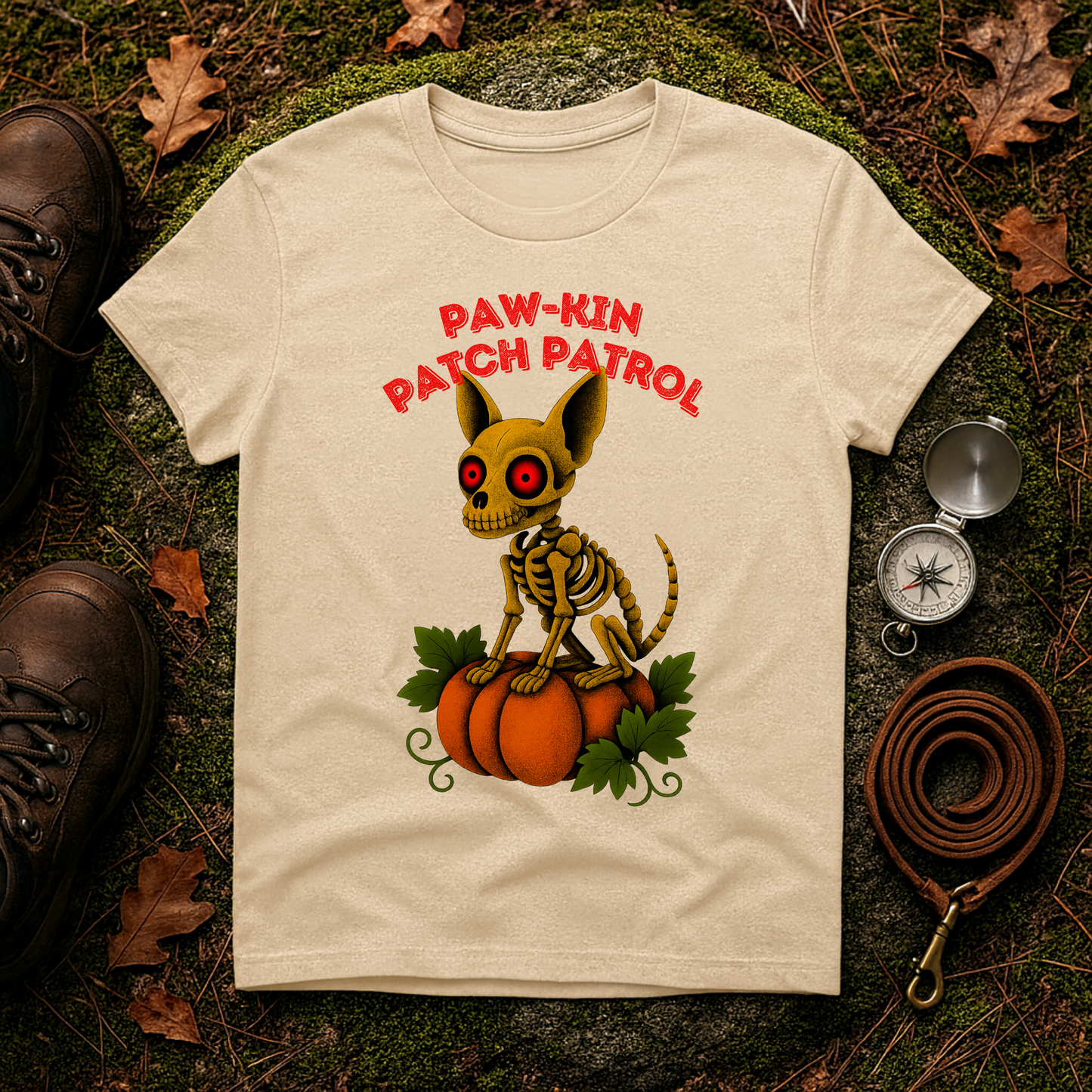 Paw-kin Patch Patrol Skeleton Chihuahua Halloween T-Shirt