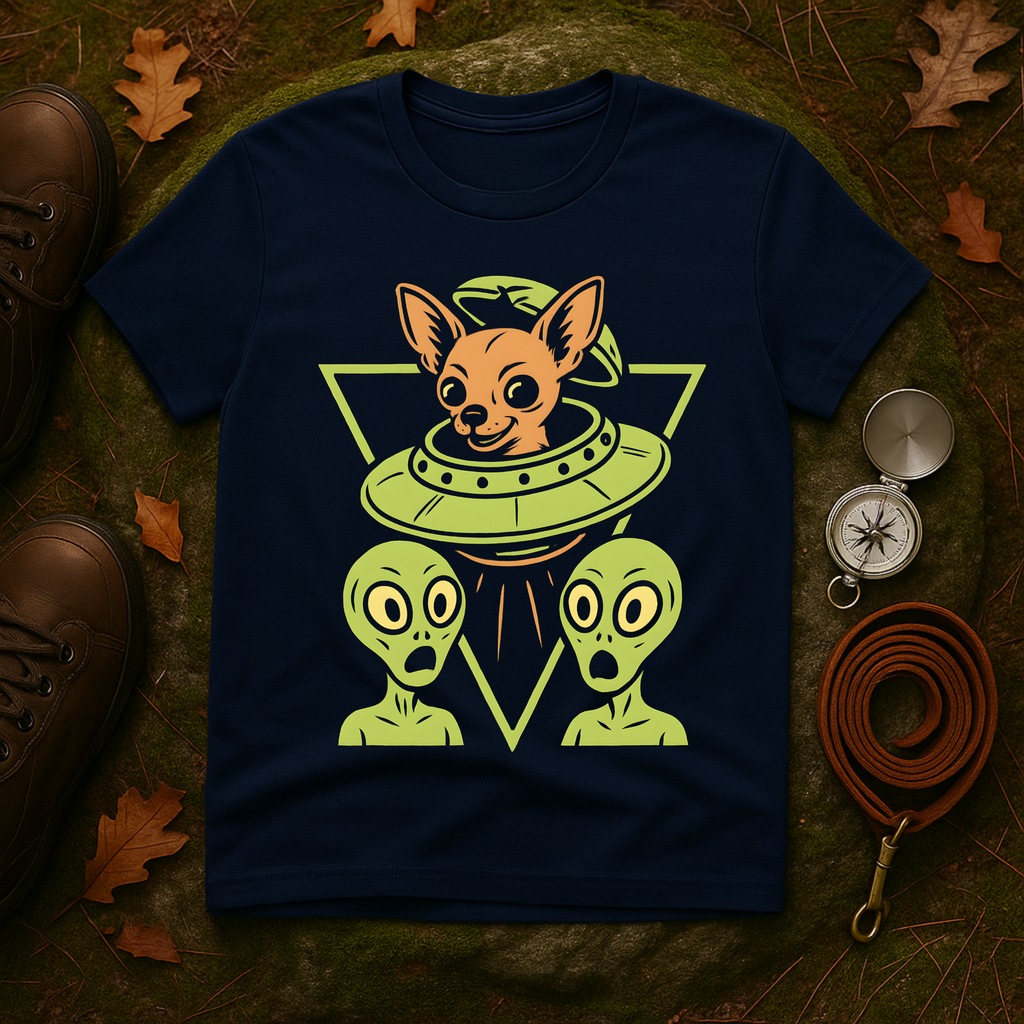 Alien Chihuahua UFO T-Shirt