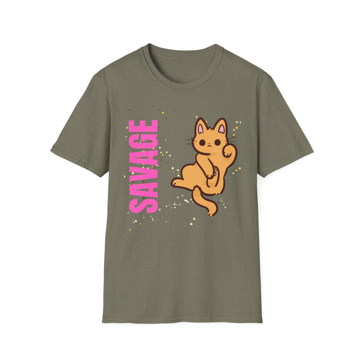 Savage Cat Tee - Cute Kawaii Cat Graphic Shirt