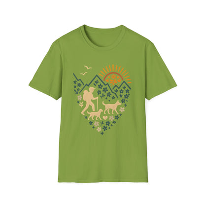 Outdoor Adventure T-Shirt, Nature Lover Tee, Hiking Gift, Dog Walking Shirt, Travel Enthusiast Top, Casual Wear