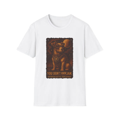 Intergalactic Explorer Dog T-Shirt, Cute Pet Tee, Gift for Dog Lovers, Space-themed Apparel, Fun Graphic Tee, Unisex Softstyle Tee