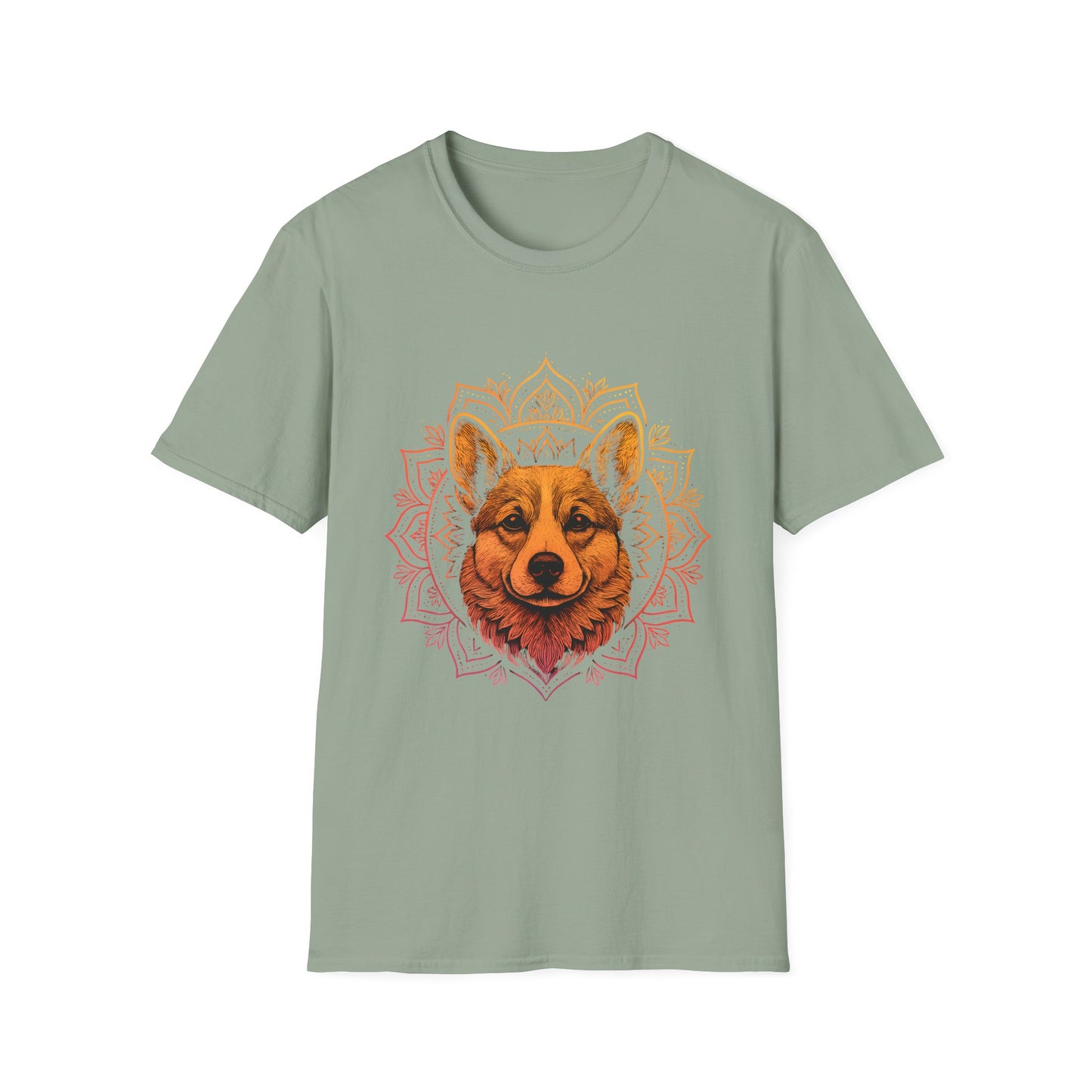 Corgi Mandala T-Shirt, Unisex Graphic Tee for Animal Lovers, Corgi Shirt for Birthdays, Casual Wear, Dog Lover Gift