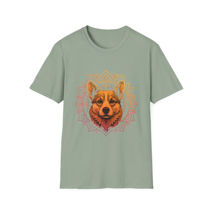 Corgi Mandala T-Shirt, Unisex Graphic Tee for Animal Lovers, Corgi Shirt for Birthdays, Casual Wear, Dog Lover Gift