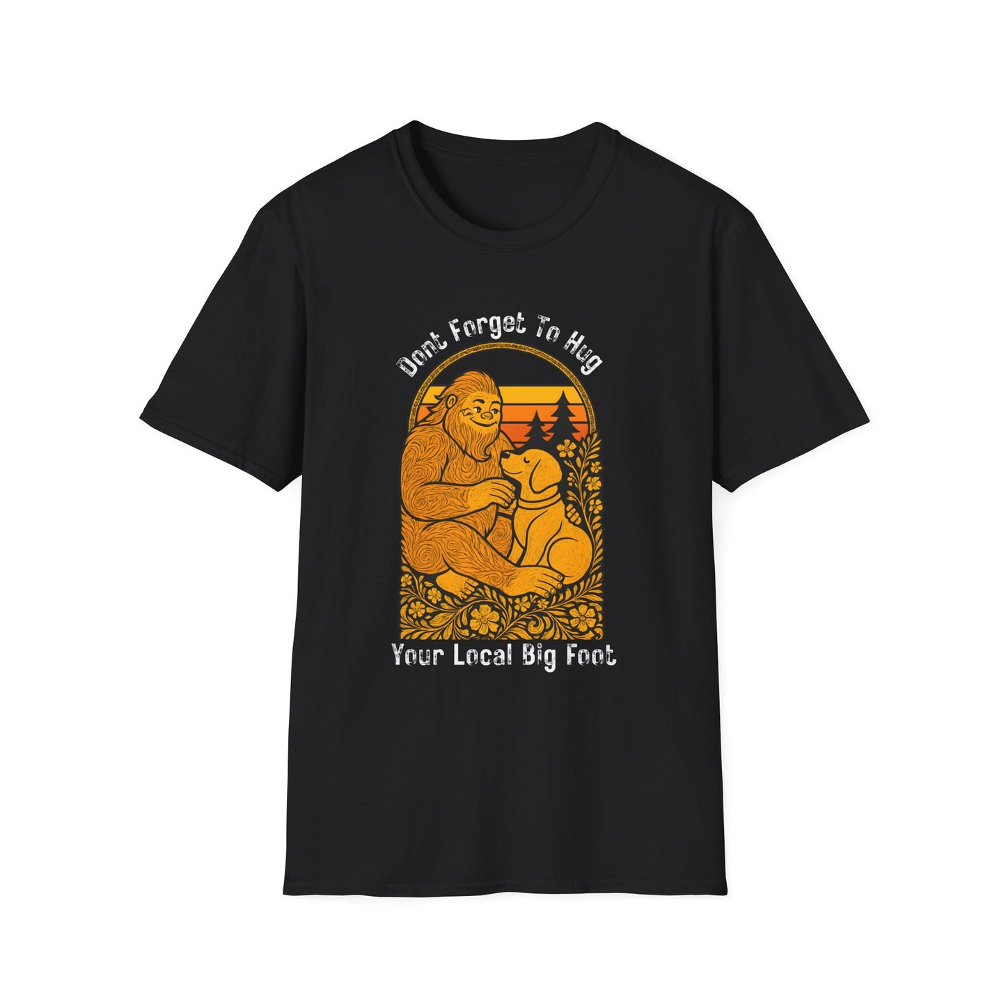 Bigfoot Hug T-Shirt — Sasquatch Dog Lover Tee