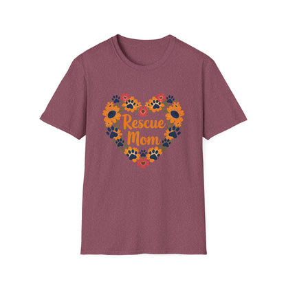 Rescue Mom Floral Heart Tee – Dog Mom Gift