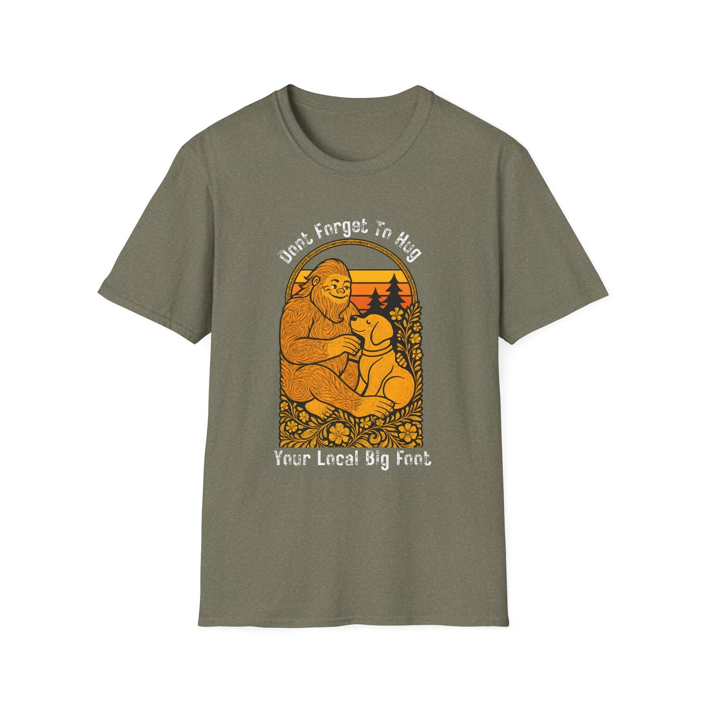 Bigfoot Hug T-Shirt — Sasquatch Dog Lover Tee