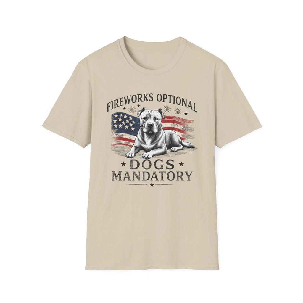 Fireworks Optional Dogs Mandatory Pitbull T-Shirt