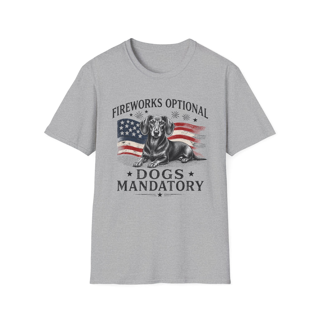 Fireworks Optional Dogs Mandatory Dachshund T-Shirt