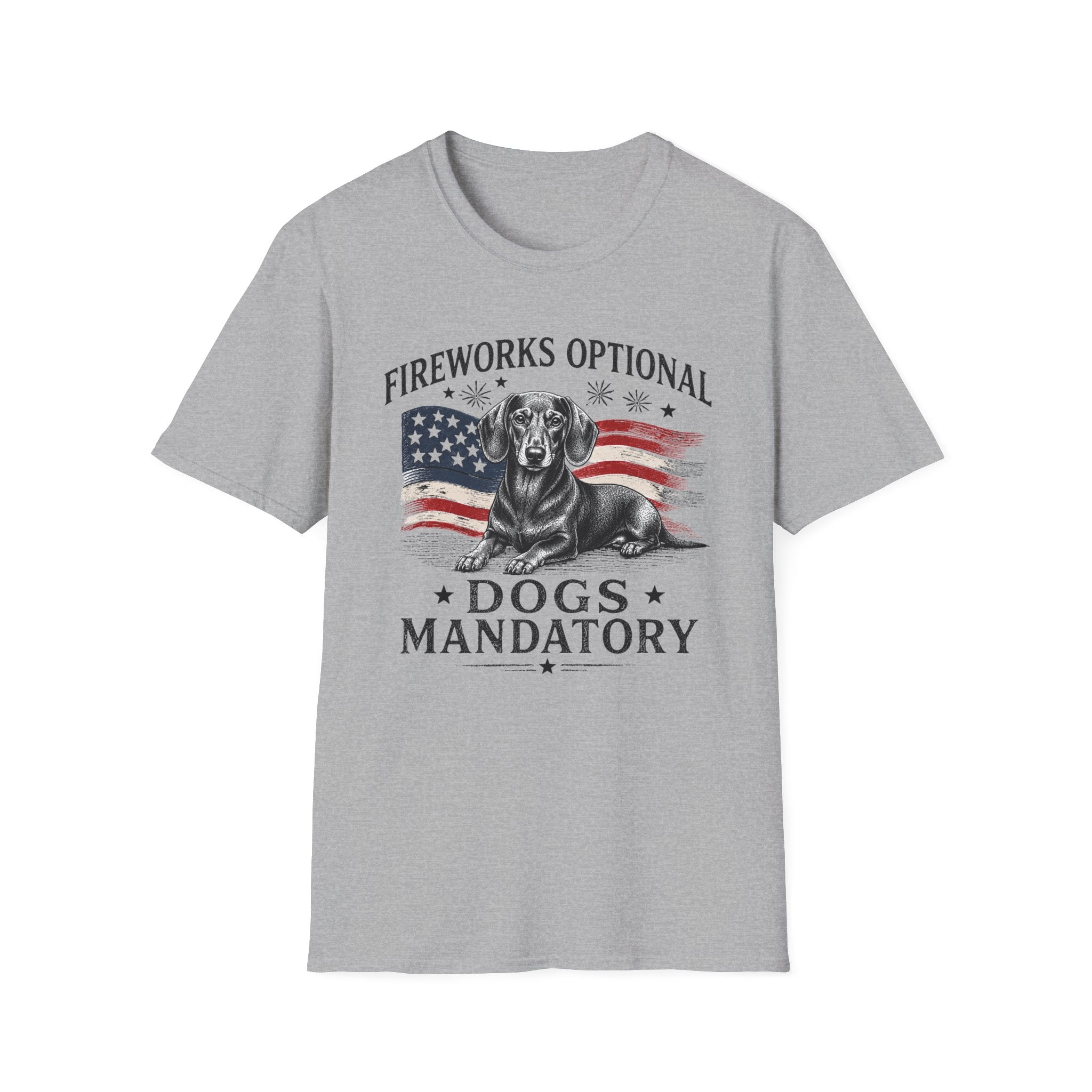 Fireworks Optional Dogs Mandatory Dachshund T-Shirt