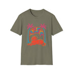 Psychedelic Dog Palm Trees T-Shirt