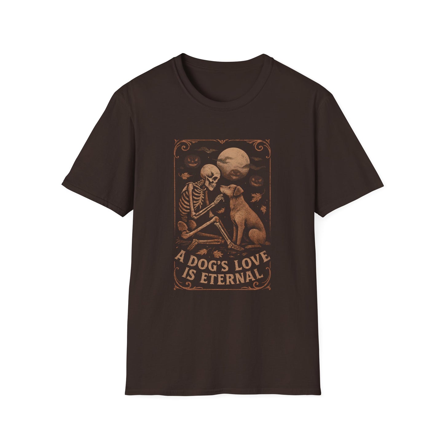 Eternal Love Skeleton Dog Unisex T-Shirt, Casual Tee, Pet Loss Gift, Halloween Shirt, Animal Lover Apparel