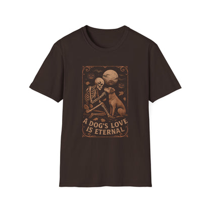 Eternal Love Skeleton Dog Unisex T-Shirt, Casual Tee, Pet Loss Gift, Halloween Shirt, Animal Lover Apparel
