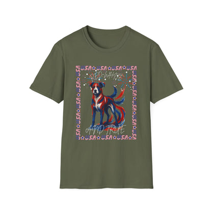 Patriotic Dog T-Shirt | USA Flag Fireworks Graphic Tee