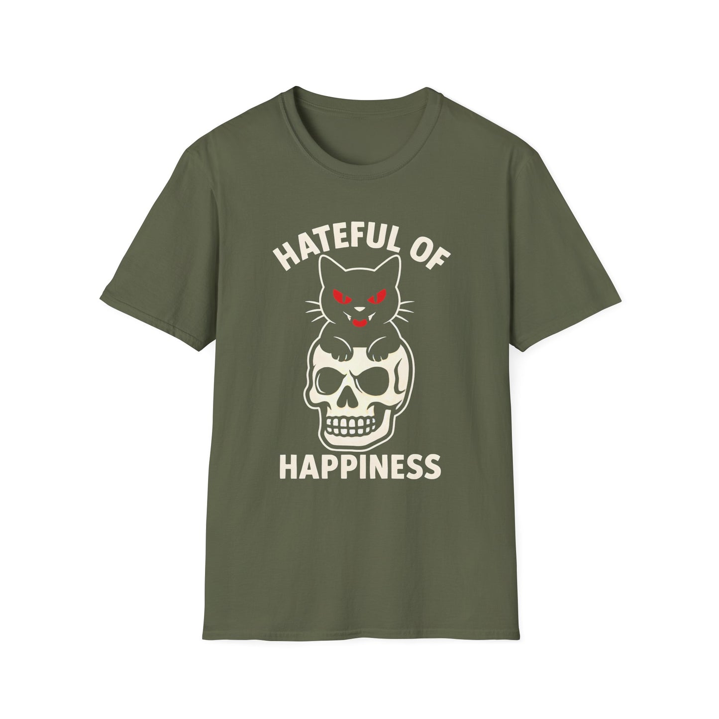 Gothic Cat Skull T-Shirt | Hateful of Happiness Tee | Unisex Graphic Tee for Alternative Fashion Lovers, Halloween Gift, Punk Style, [...]
