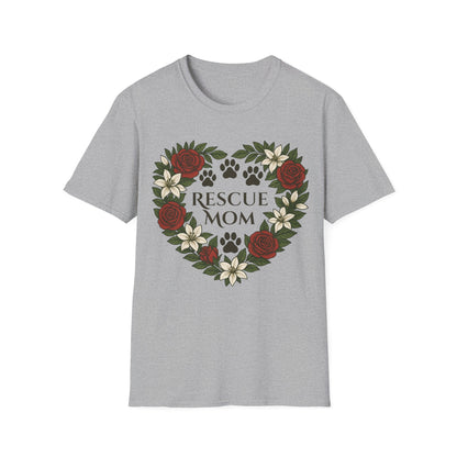 Rescue Mom Floral Heart Tee – Adopt Don't Shop