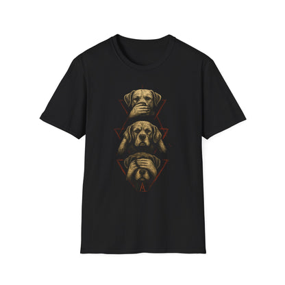 3 Wise Dogs Unisex T-Shirt, Funny Dog Lover Gift, Animal Theme Shirt, Casual Tee, Pet Owner Apparel, Gifts for Dog Lovers