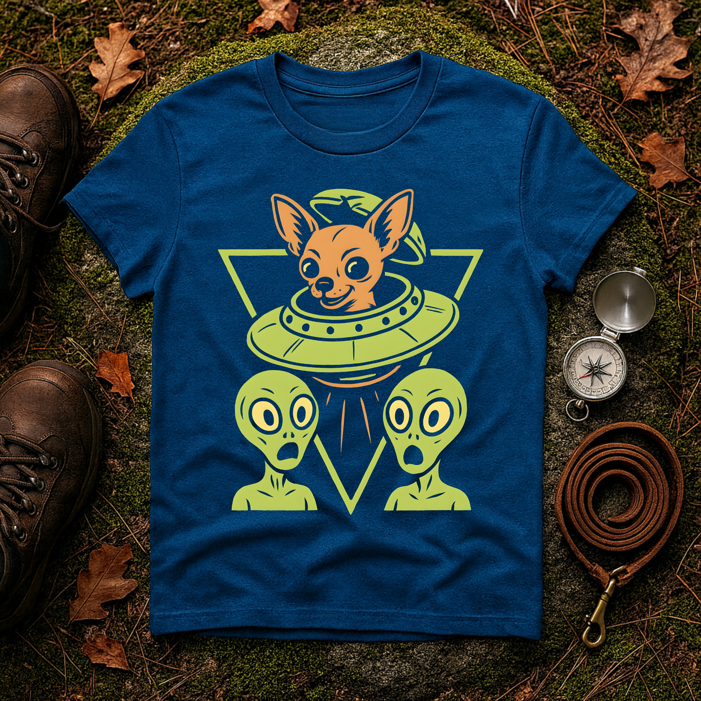 Alien Chihuahua UFO Funny Dog T-Shirt for Pet Lovers, Quirky Gift, UFO Design, Pet Lover's Apparel, Fun Casual Wear