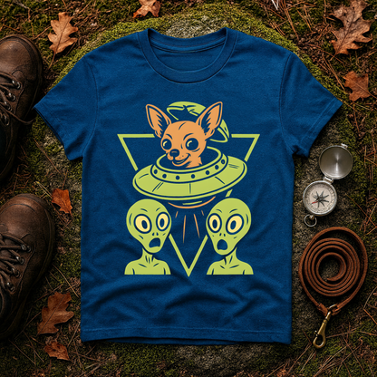 Alien Chihuahua UFO Funny Dog T-Shirt for Pet Lovers, Quirky Gift, UFO Design, Pet Lover's Apparel, Fun Casual Wear