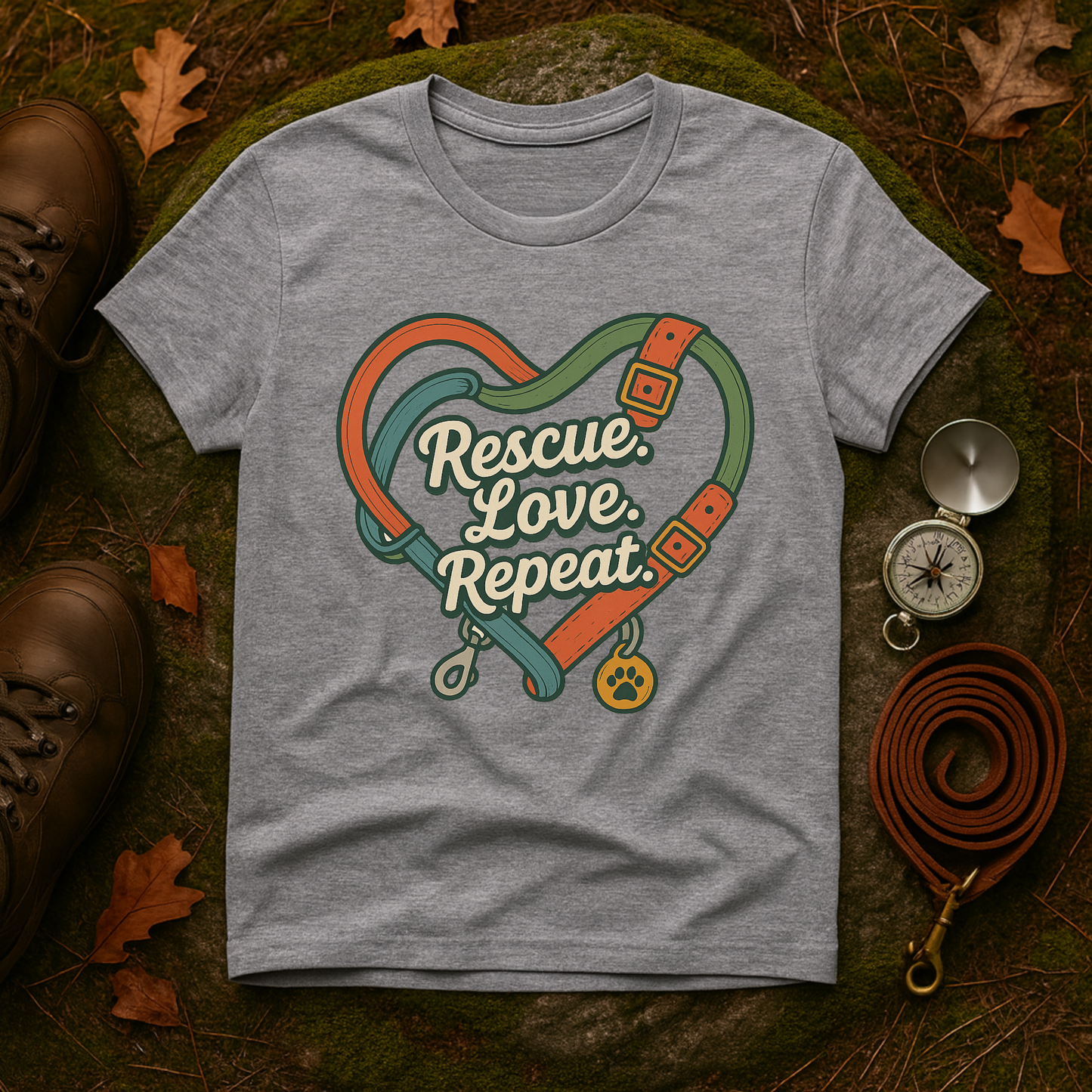 Rescue Love Repeat Tee – Adopt Don't Shop Shirt