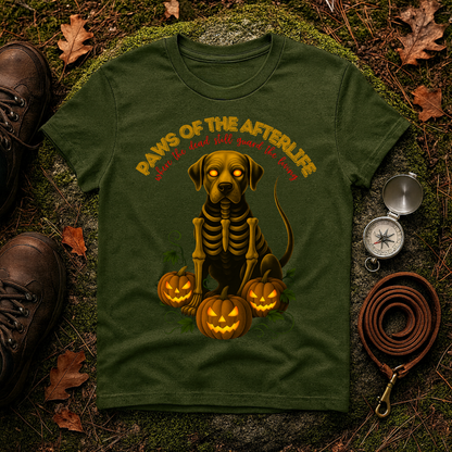 Paws of the Afterlife Labrador Skeleton Halloween T-Shirt