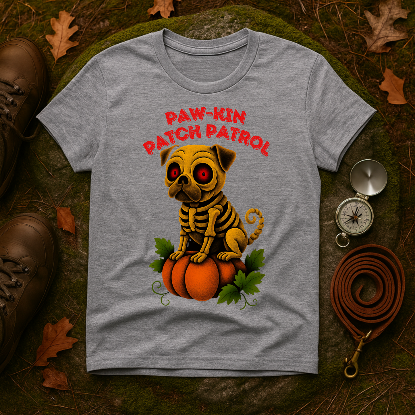 Paw-kin Patch Patrol Pug Halloween Dog Lover T-Shirt