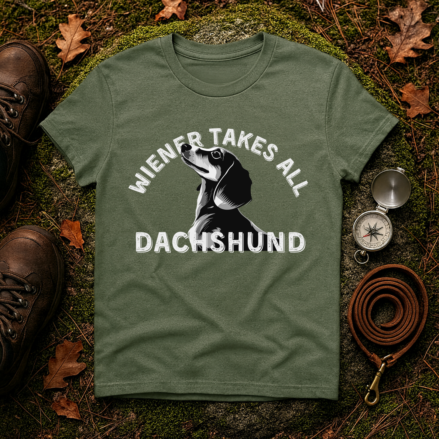 Funny Dachshund Shirt – Wiener Takes All T-Shirt