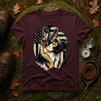 German Shepherd American Flag T-Shirt