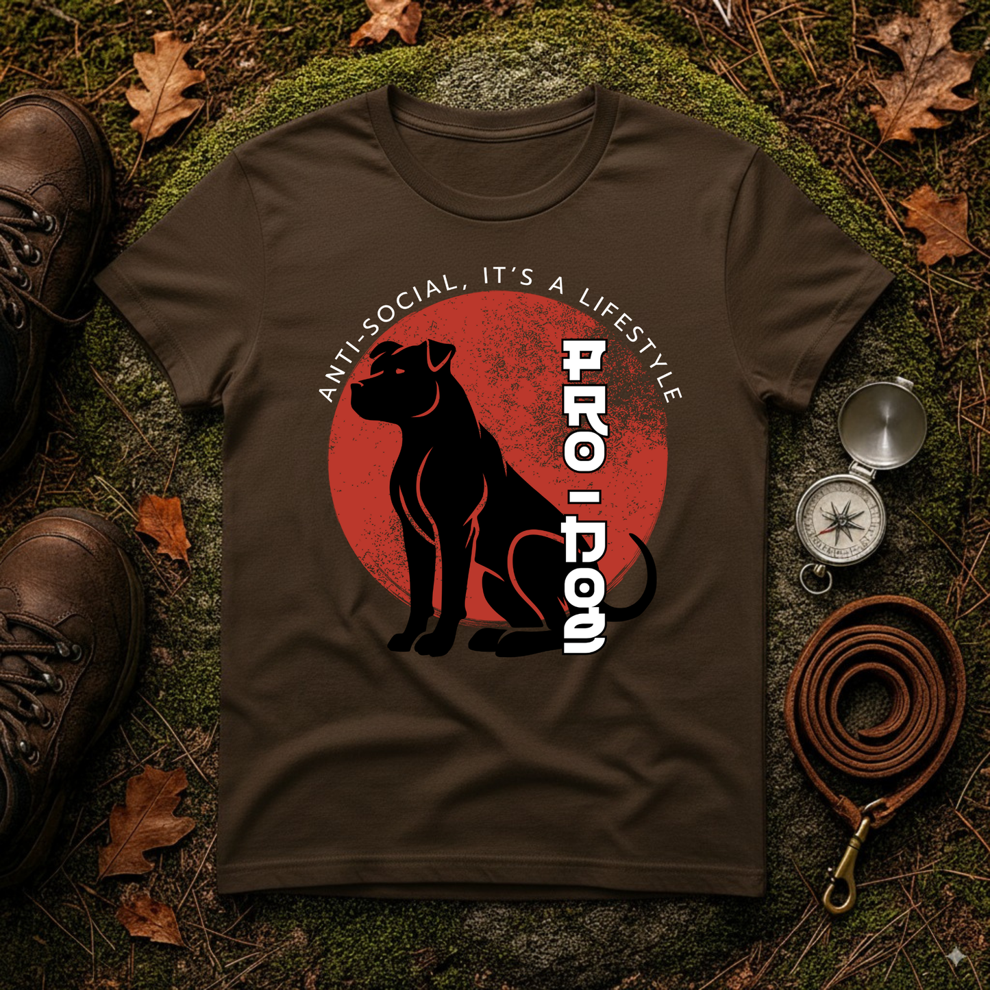 Anti-Social Pro-Dog Lifestyle Tee – Bold Pit Bull Silhouette