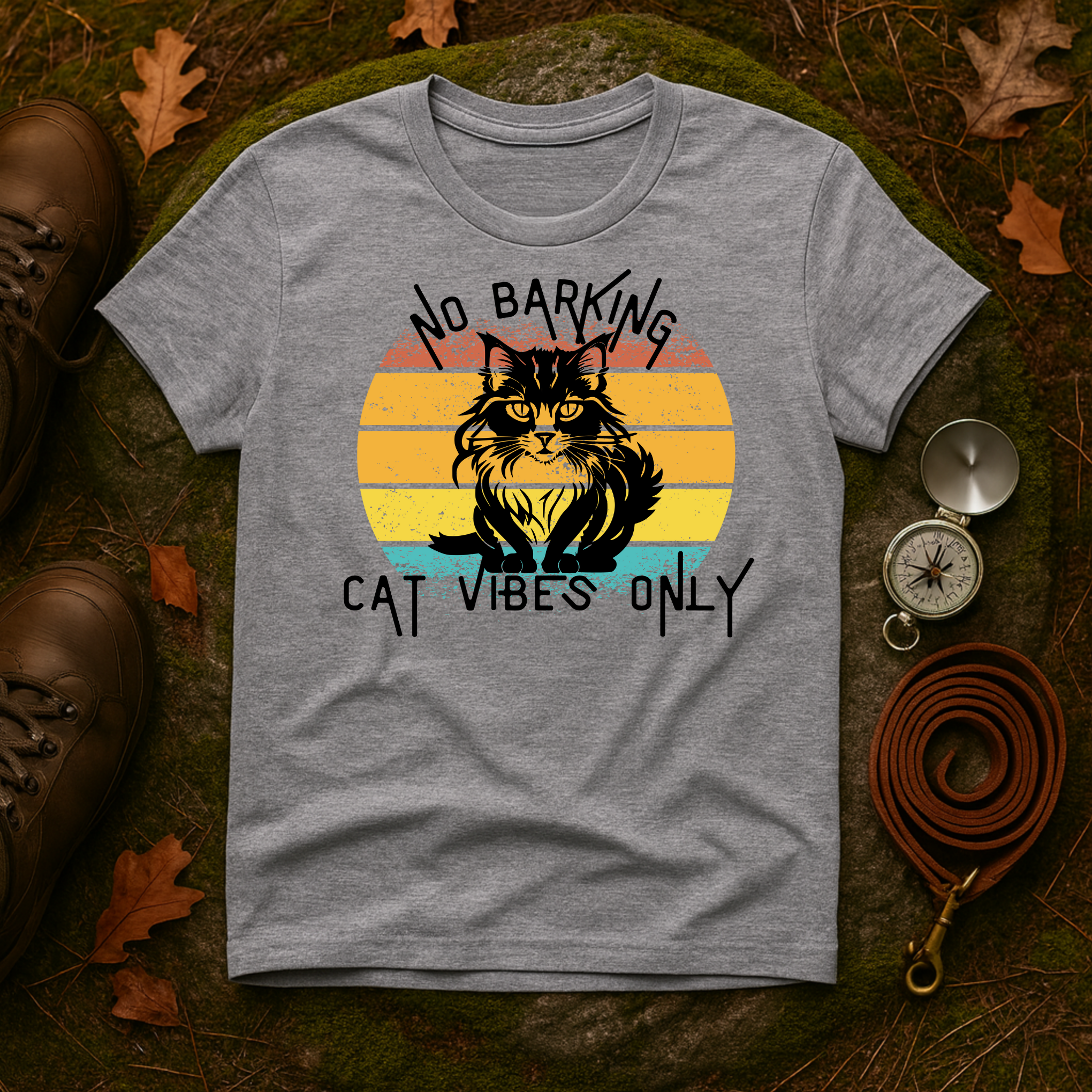 Cat Vibes Only Retro T-Shirt