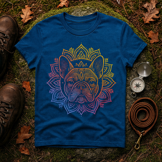 Bohemian French Bulldog Tee, Dog Lover Gift, Mandala Art T-Shirt, Unisex Graphic Top, Cute Pet Owner Apparel, Casual Statement Shirt