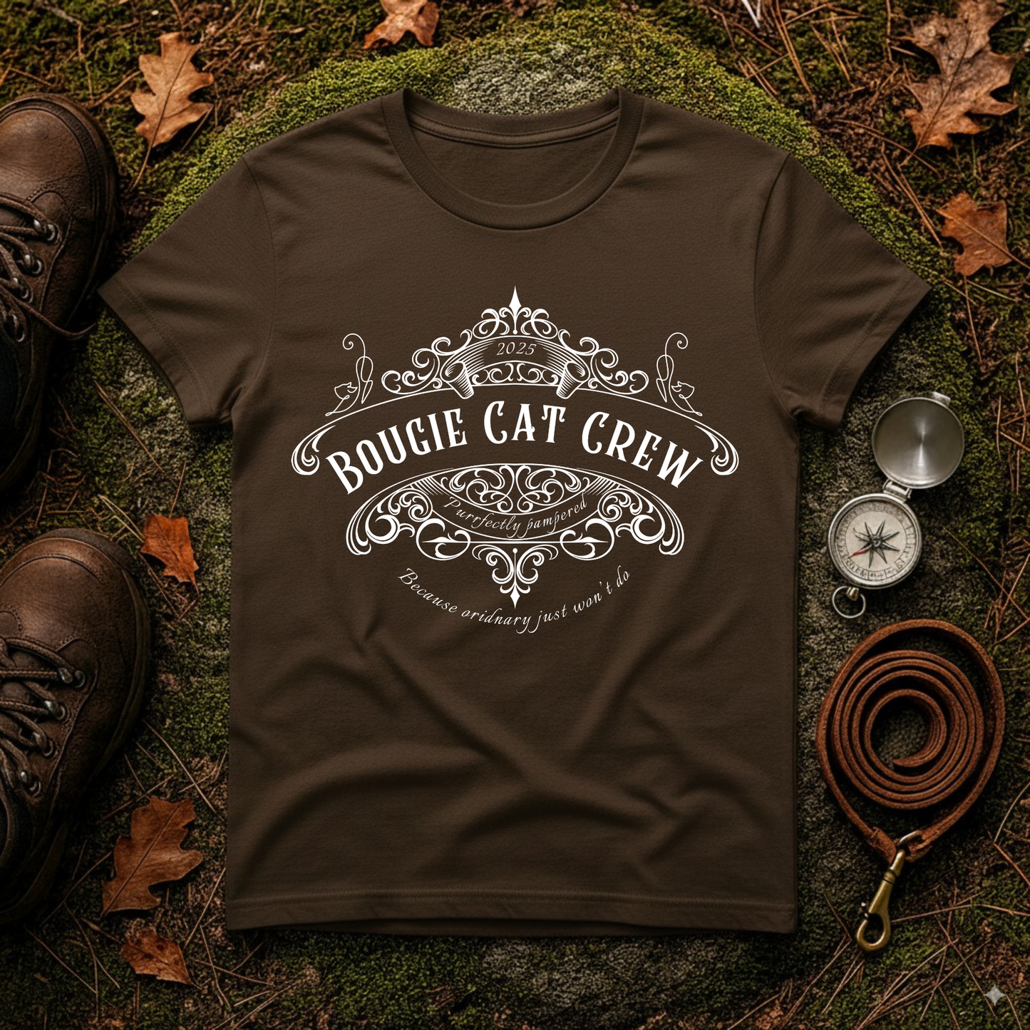 Bougie Cat Crew Tee – Purrfectly Pampered Cat Shirt