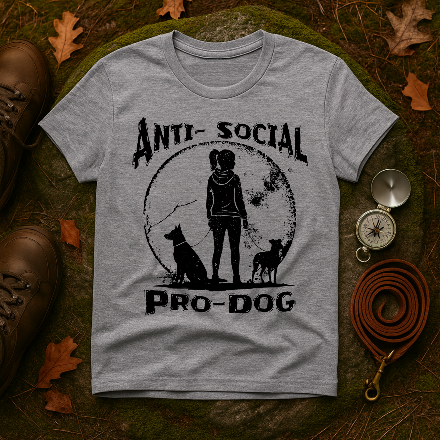 Anti-Social Pro-Dog Women’s Dog Lover T-Shirt