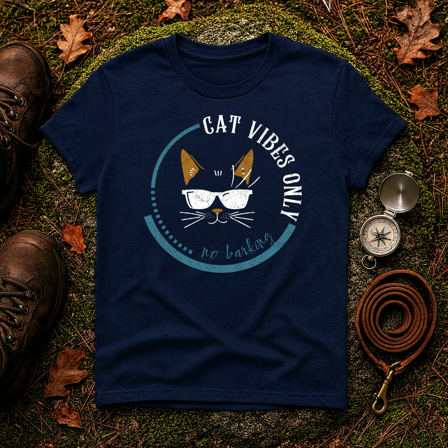 Cat Vibes Only Tee – Funny Cat Lover Shirt, No Barking