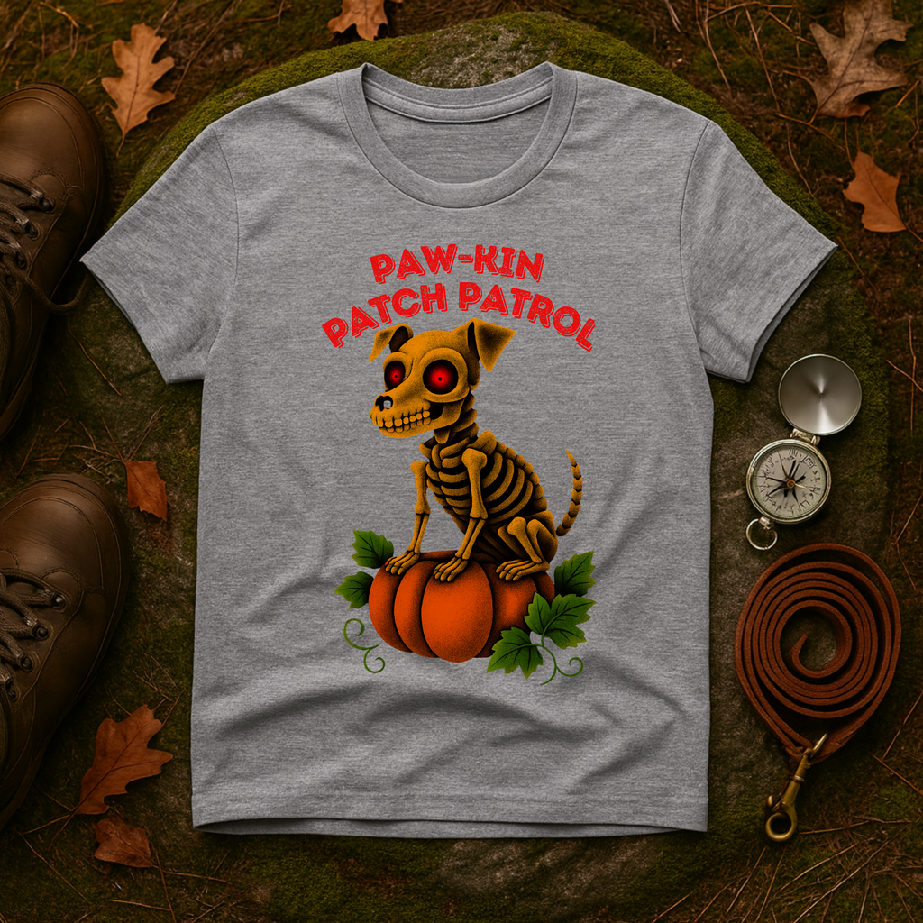 Paw-kin Patch Patrol Skeleton Dog Halloween T-Shirt