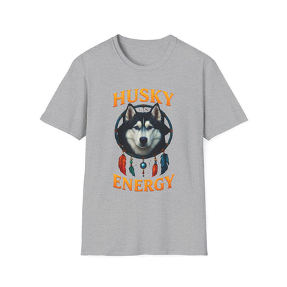 Husky Energy T-Shirt, Unisex Dog Lover Tee, Casual Wear, Pet Owner Gift, Animal Spirit Shirt, Outdoor Adventure Top