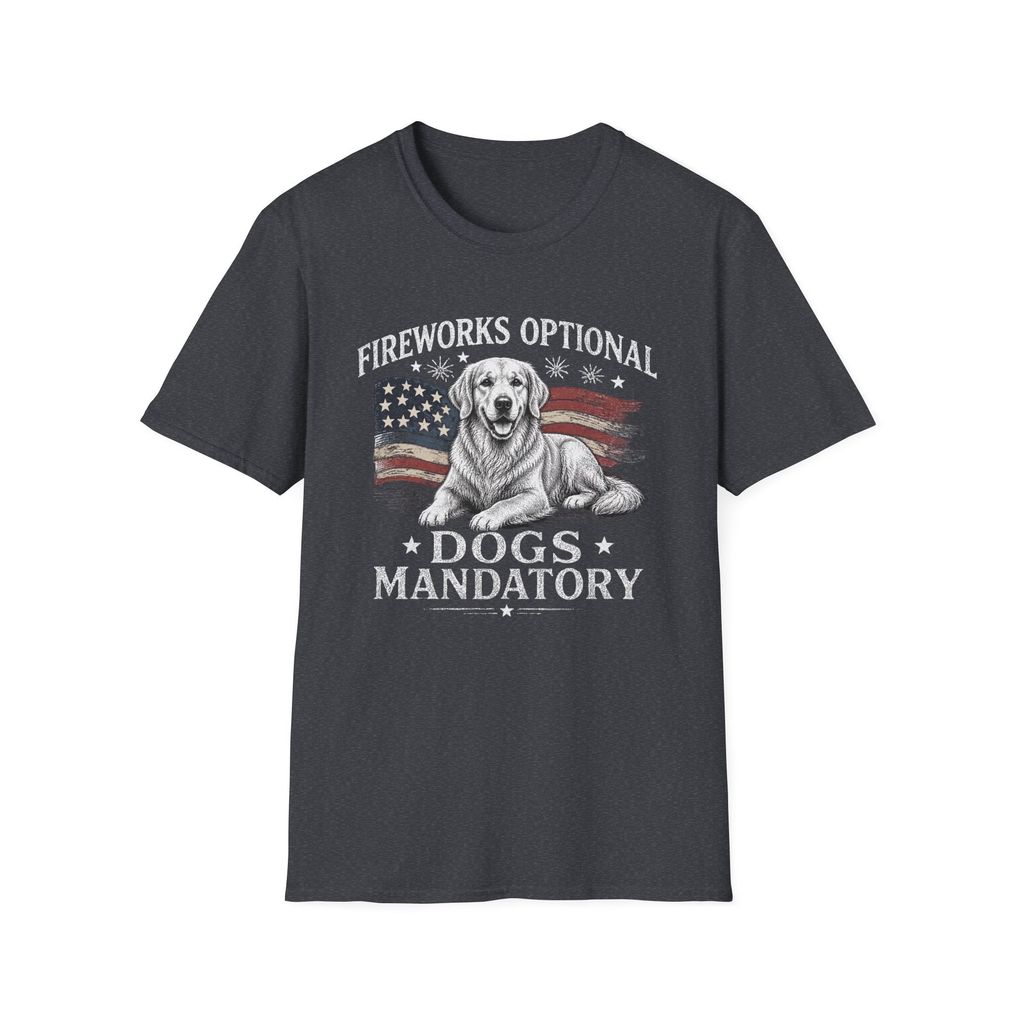 Fireworks Optional Dogs Mandatory Golden Retreiver T-Shirt