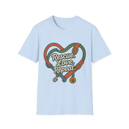 Rescue Love Repeat Tee – Adopt Don't Shop Shirt