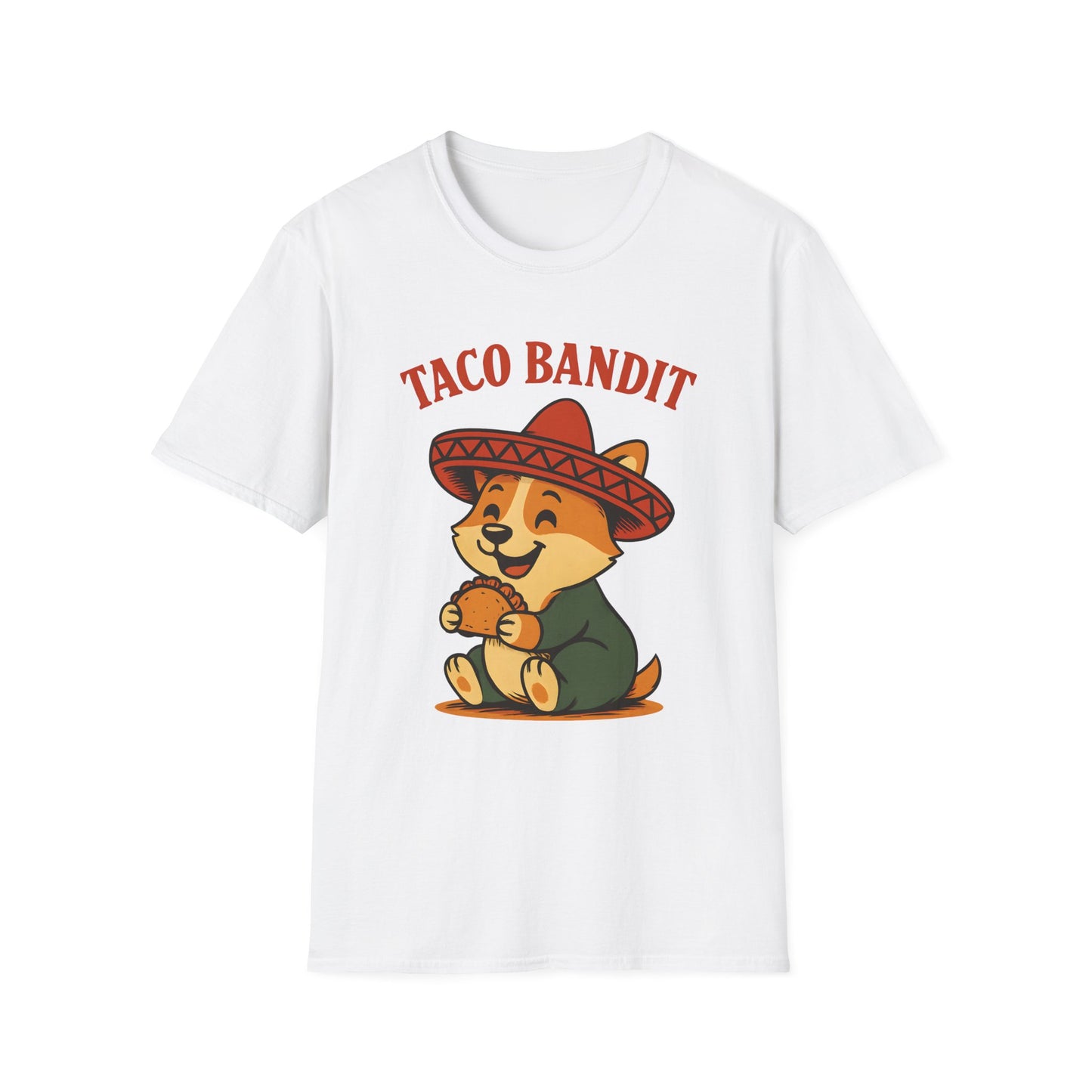 Taco Bandit Unisex Softstyle T-Shirt | Funny Pet Tee, Gift for Dog Lovers, Unique Casual Wear, Birthday Gift, Taco Tuesday Shirt