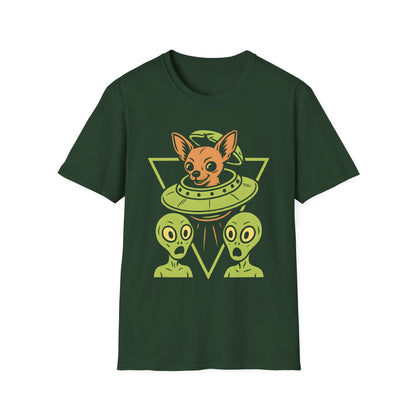 Alien Chihuahua UFO Funny Dog T-Shirt for Pet Lovers, Quirky Gift, UFO Design, Pet Lover's Apparel, Fun Casual Wear