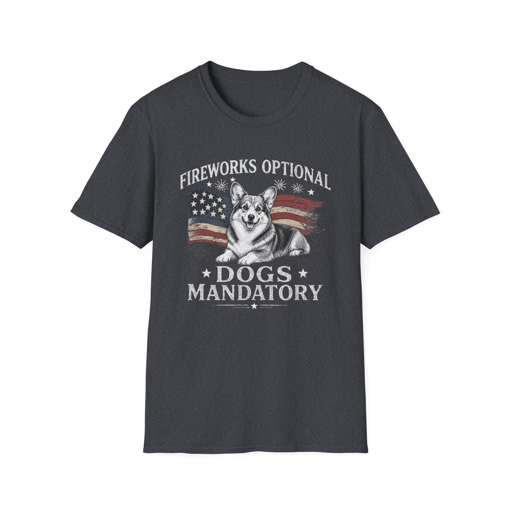 Fireworks Optional Dogs Mandatory Corgi T-Shirt