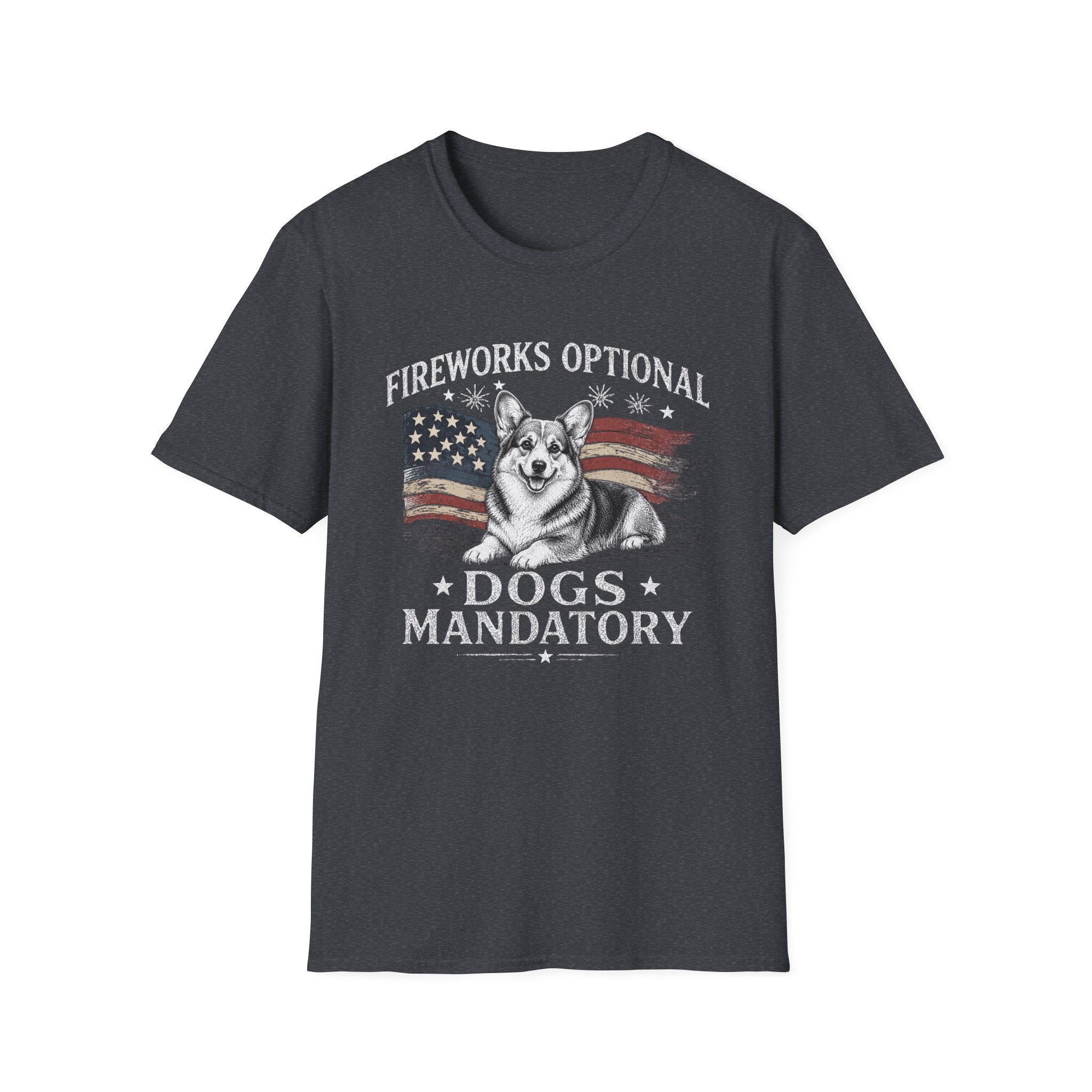Fireworks Optional Dogs Mandatory Corgi T-Shirt