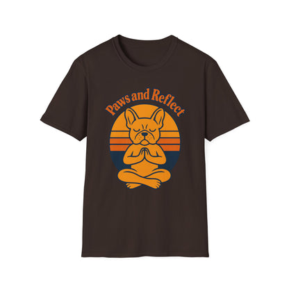 Paws and Reflect T-Shirt | Funny Meditating Dog Graphic Tee
