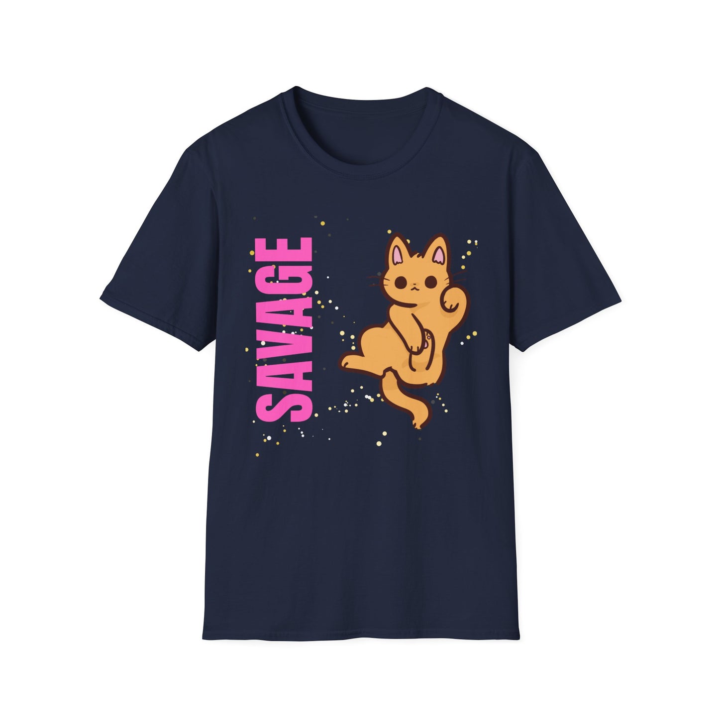 Savage Cat Tee - Cute Kawaii Cat Graphic Shirt